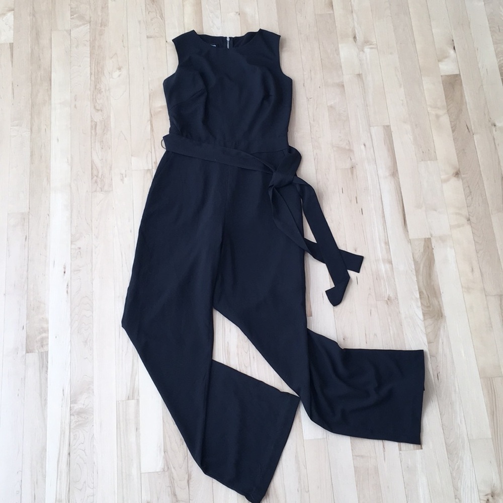 bebe Black Sleeveless Wide Leg Jumpsuit-Sz S